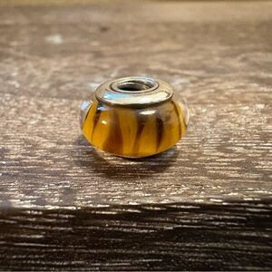 Pandora Amber Glass Bead with Silver Core